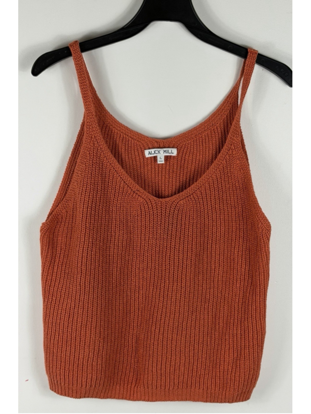 alex mill billie knit sweater tank top orangesize L